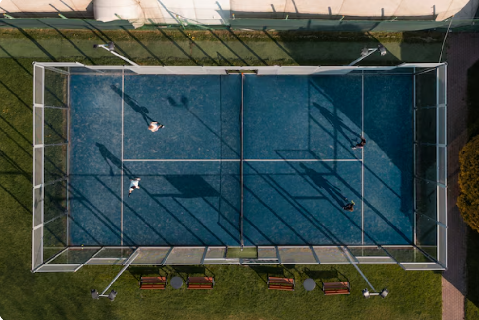 Quadra de padel vista de cima